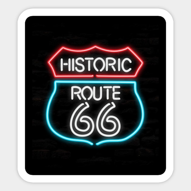 Route 66 Man Cave Neon Pipe Sign Sticker by Xeire